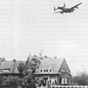 Lancasters flying low approaching the food drop areas