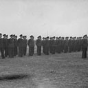Squadron being addressed by Air Vice Marshall Wrigley, Commanding Officer RAAF England.